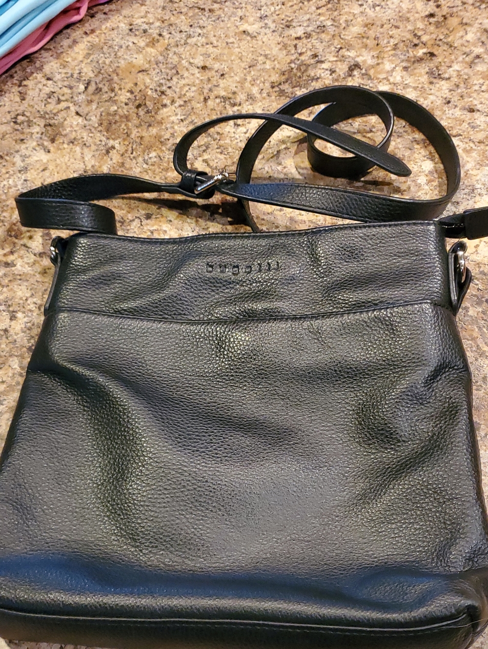 Baggallini Black Pebbled Leather Crossbody